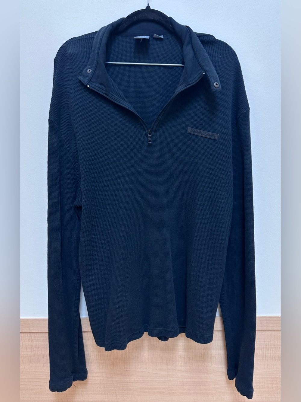 A/X Armani Exchange Men's Black Quarter-Zip Knit Pullover XXL